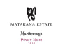 Matakana Estate Marlborough Pinot Noir 2014 Front Label
