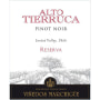 Alto Tierruca Reserva Pinot Noir 2016 Front Label