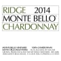 Ridge Monte Bello Chardonnay 2014 Front Label