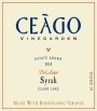 Ceago Estate Wines Vinegarden Del Lago Syrah 2010 Front Label