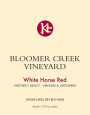 Bloomer Creek  White Horse Red 2010 Front Label