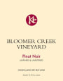 Bloomer Creek Pinot Noir 2010 Front Label