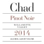 Chad Willamette Valley Pinot Noir 2014 Front Label