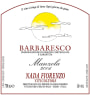 Domaine du Garinet Barbaresco Manzola 2006 Front Label