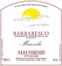 Domaine du Garinet Barbaresco Manzola 2007 Front Label