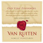 Van Ruiten Old Vine Zinfandel 2015 Front Label