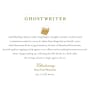 Ghostwriter Chardonnay 2015 Front Label