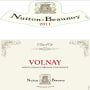Nuiton-Beaunoy Volnay 2011 Front Label