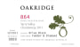 Oakridge Wines 864 Drive Block Funder Diamond Vineyard Chardonnay 2011 Front Label