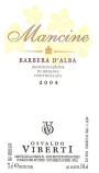 Osvaldo Viberti Barbera d'Alba Mancine 2004 Front Label
