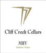 Cliff Creek winery Cliff Creek Cellars MRV 2014 Front Label