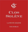 Clos Solene La Petite Solene 2013 Front Label