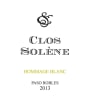 Clos Solene Hommage Blanc 2013 Front Label