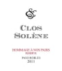 Clos Solene Hommage a nos Pairs Reserve 2011 Front Label