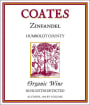 Coates Vineyards Organic Zinfandel 2009 Front Label