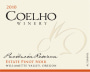 Coelho Winery Paciencia Reserve Pinot Noir 2010 Front Label