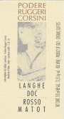 Podere Ruggeri Corsini Langhe Matot Rosso 2014 Front Label