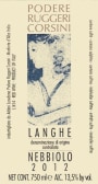 Podere Ruggeri Corsini Langhe Nebbiolo 2012 Front Label