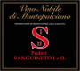 Poderi Sanguineto Vino Nobile di Montepulciano 2012 Front Label