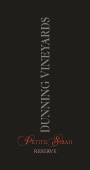 Dunning Private Reserve Petite Sirah 2010  Front Label