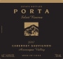 Porta Winery Select Reserva Cabernet Sauvignon 2007 Front Label