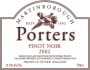 Porters Pinot Pinot Noir 2002 Front Label