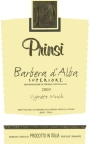 Prinsi Barbera d'Alba Vigneto Much Superiore 2009 Front Label