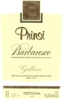 Prinsi Barbaresco Gallina 2008 Front Label