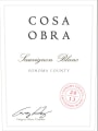 Cosa Obra Sauvignon Blanc 2013 Front Label