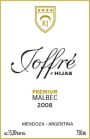 R.J. Vinedos Joffre e Hijas Premium Malbec 2008 Front Label
