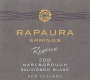 Rapaura Springs Reserve Sauvignon Blanc 2012 Front Label