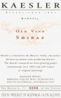 Kaesler Barossa Valley Old Vine Shiraz 2003 Front Label
