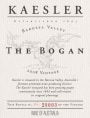 Kaesler The Bogan Shiraz 2008 Front Label