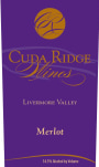 Cuda Ridge Wines Merlot 2011 Front Label
