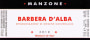 Manzone Barbera d'Alba 2010 Front Label