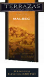 Terrazas de los Andes Alto Malbec 2013 Front Label