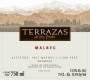 Terrazas de los Andes Malbec 2015 Front Label