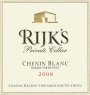Rijk's Private Cellar Tulbagh Chenin Blanc 2008 Front Label