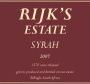Rijk's Private Cellar Tulbagh Estate Syrah 2007 Front Label