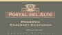 Portal del Alto Reserve Cabernet Sauvignon 2001 Front Label