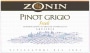 Zonin Aquileia Pinot Grigio 2004 Front Label