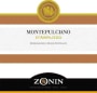 Zonin Montepuliciano 2012 Front Label