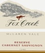 Fox Creek Reserve Cabernet Sauvignon 2001 Front Label