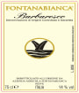 Fontanabianca Barbaresco 2006 Front Label