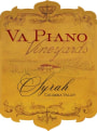 Va Piano Columbia Valley Syrah 2009 Front Label
