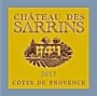Chateau des Sarrins Cotes de Provence Rouge 2013 Front Label