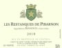 Chateau de Pibarnon Bandol Les Restanques de Pibarnon Rouge 2010 Front Label