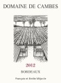 Chateau Roc de Cambes Bordeaux Domaine de Cambes 2012 Front Label