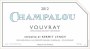Champalou Vouvray 2012 Front Label
