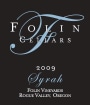 Folin Cellars Syrah 2009 Front Label